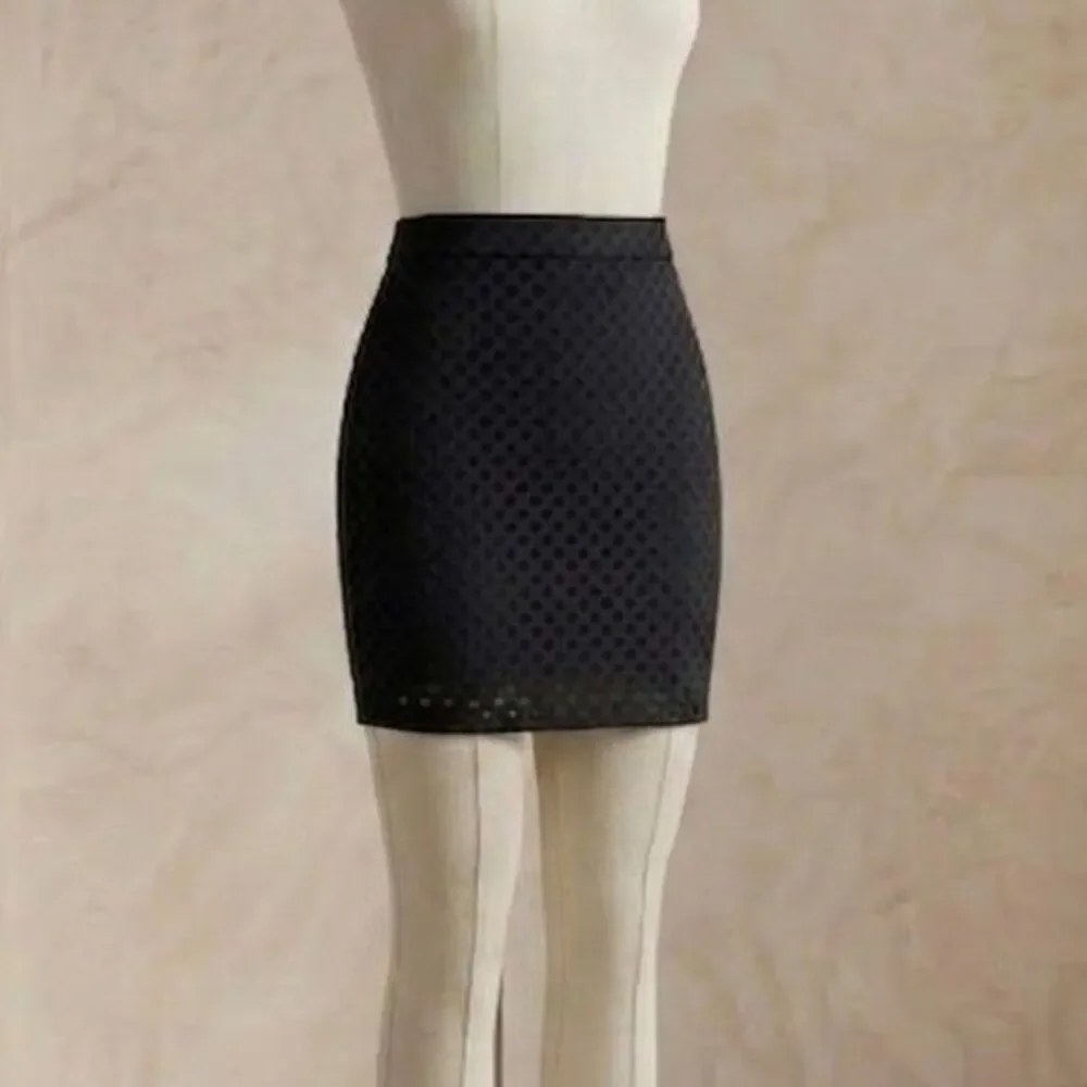 Banana Republic Skirt Womens Size 4 Navy Blue Diamond Jacquard Pencil Career